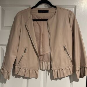 Zara Faux Leather Cropped Jacket, size XS